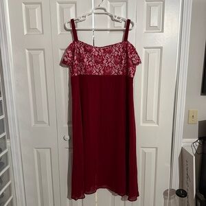 Elegant Red Lace Dress
